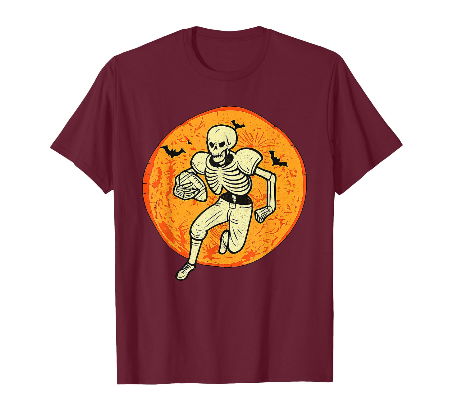 American Football Fan Skeleton Halloween Mens Boys Kid T-Shirt