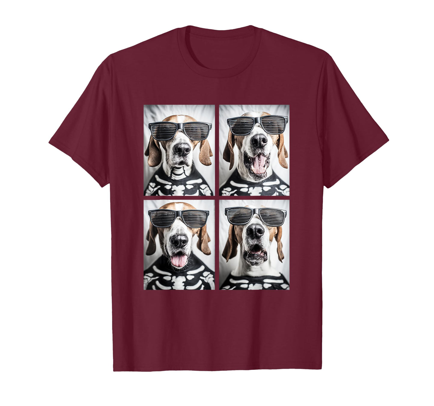 Pointer with Sunglasses Skeleton Costume Funny Halloween Dog T-Shirt