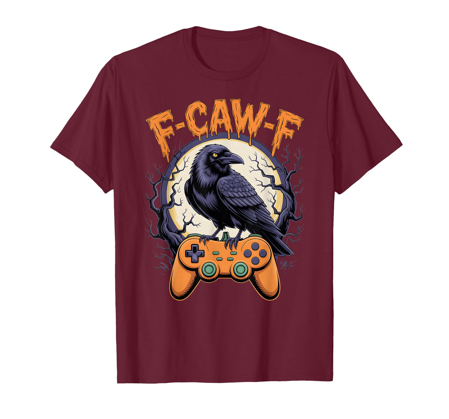 F-CAW-F Raven Crow Gaming Funny Halloween Design T-Shirt