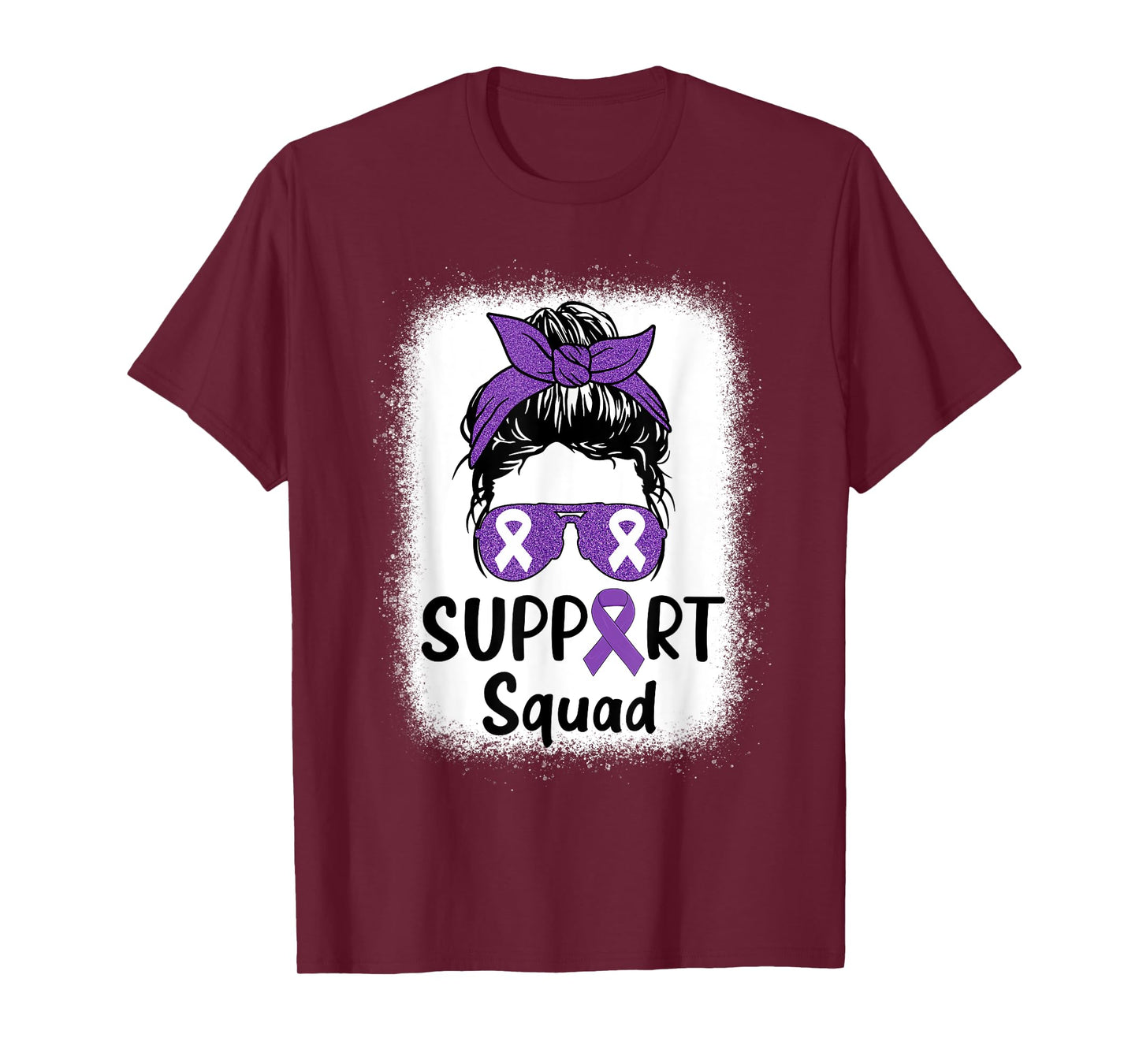 Hodgkin’s Lymphoma Awareness Support Squad Messy Bun Women T-Shirt