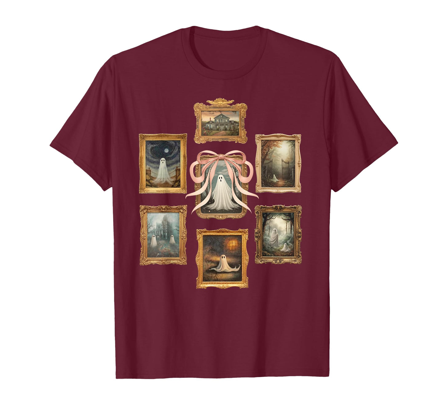 Retro Ghost Frames Halloween Spooky Season Ghost T-Shirt