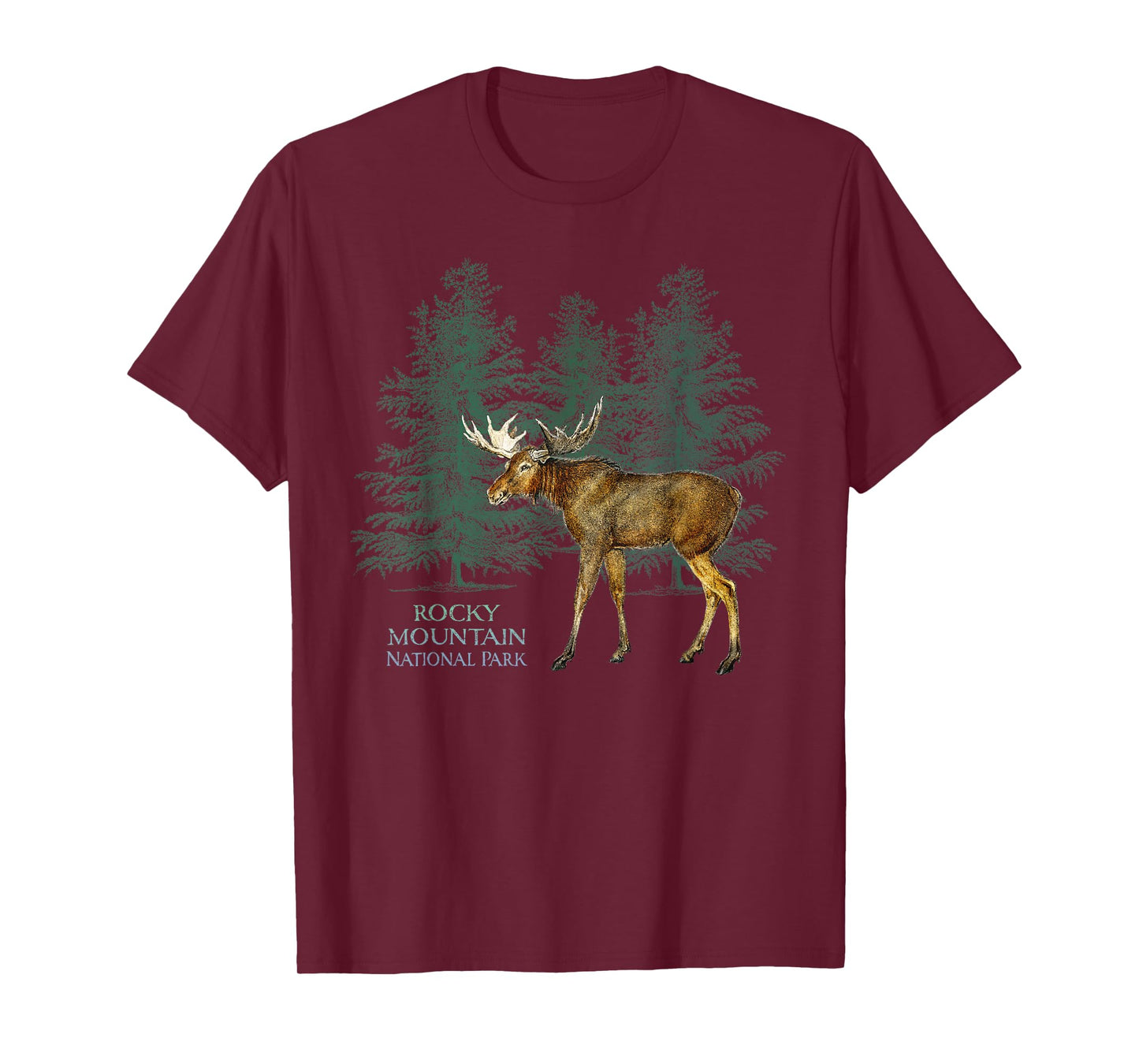Rocky Mountain National Park Colorado Moose Trees T-Shirt