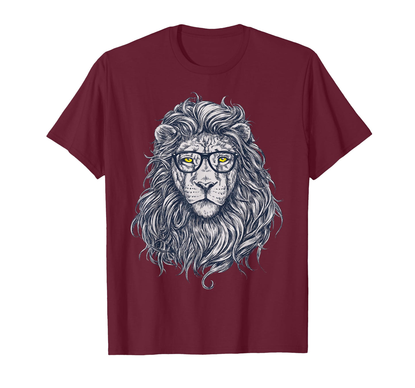 Cool Lion in Glasses Hipster Funny Nerd Humor T-Shirt