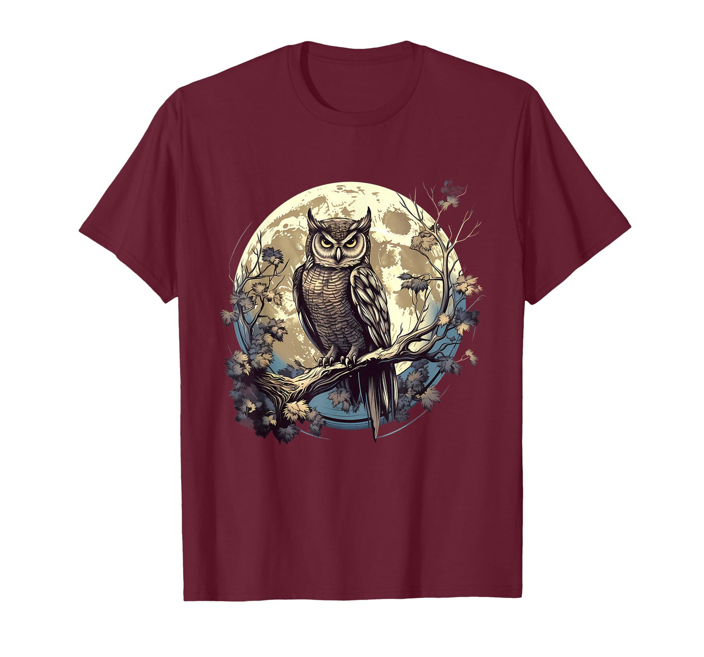 Owl Moon Animal Print Wildlife Animal Lovers Artwork Nature T-Shirt