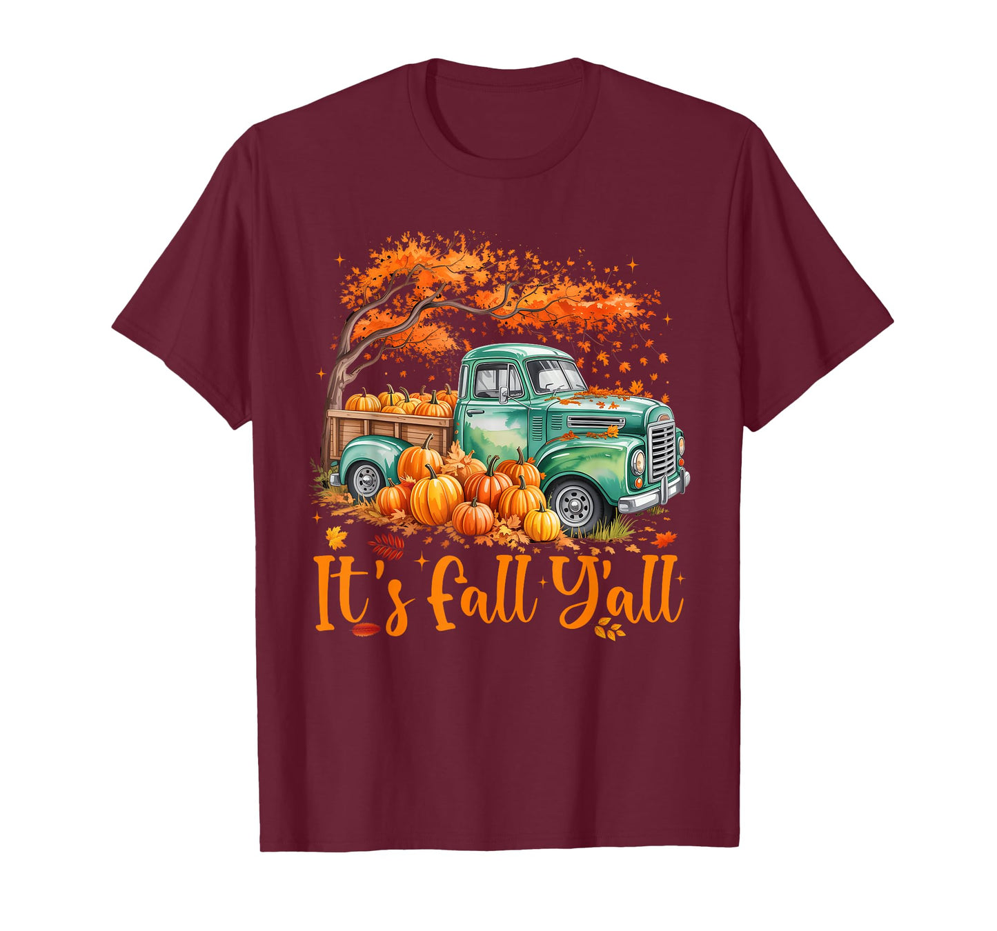 It's Fall Y'all Truck Autumn Tree Pumpkin Fall Thanksgiving T-Shirt