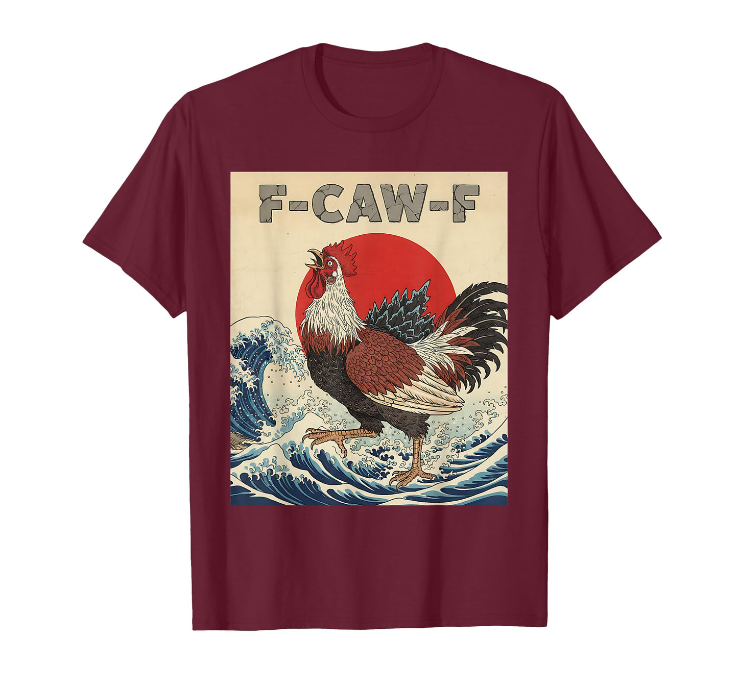 Vintage F-Caw-F Chicken Japanese Art Funny Chicken T-Shirt