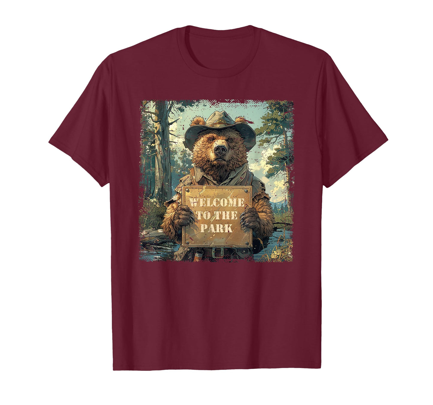 Forest Ranger Bear Welcomes You - National Park Adventure T-Shirt