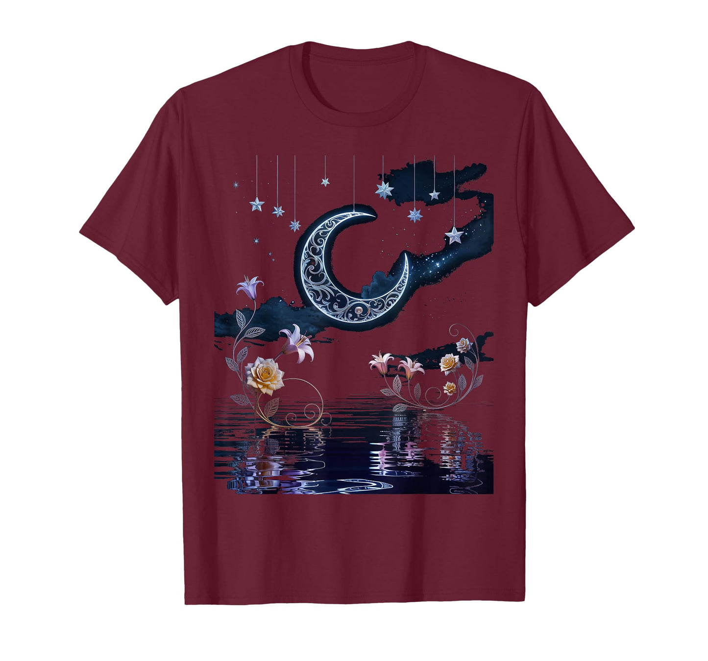 moon sun goblincore moth & butterfly moonphase floral T-Shirt