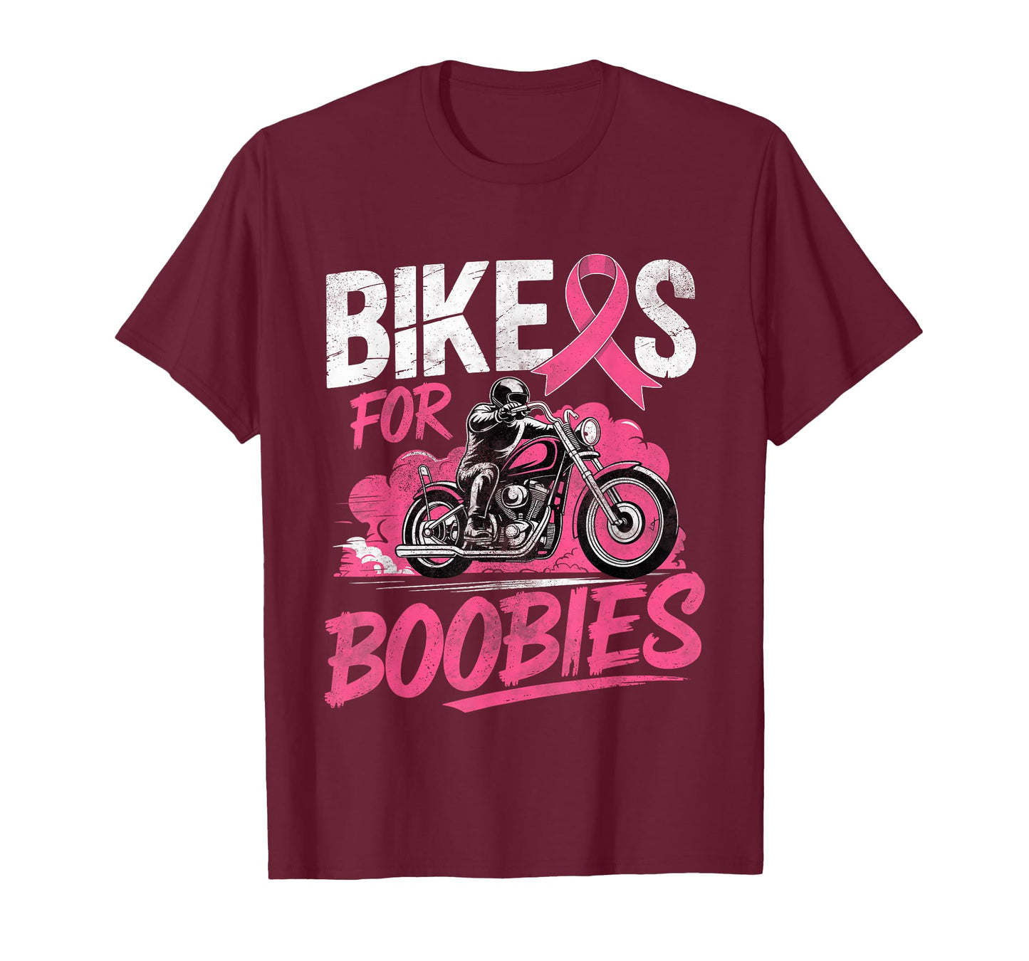 Bikers for Boobs Against Breast Cancer Awareness Motorcycle T-Shirt