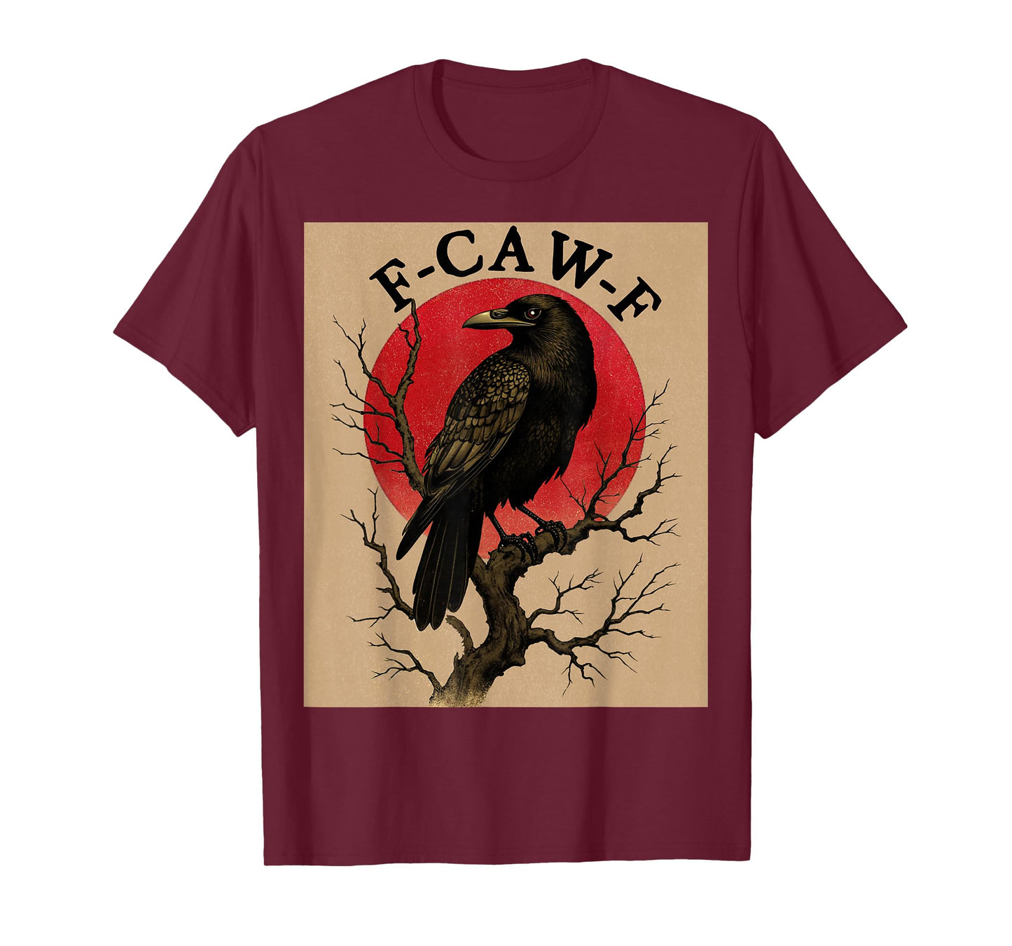 f caw f t Shirt Funny Crow Graphic Japanese Art f-caw-f T-Shirt