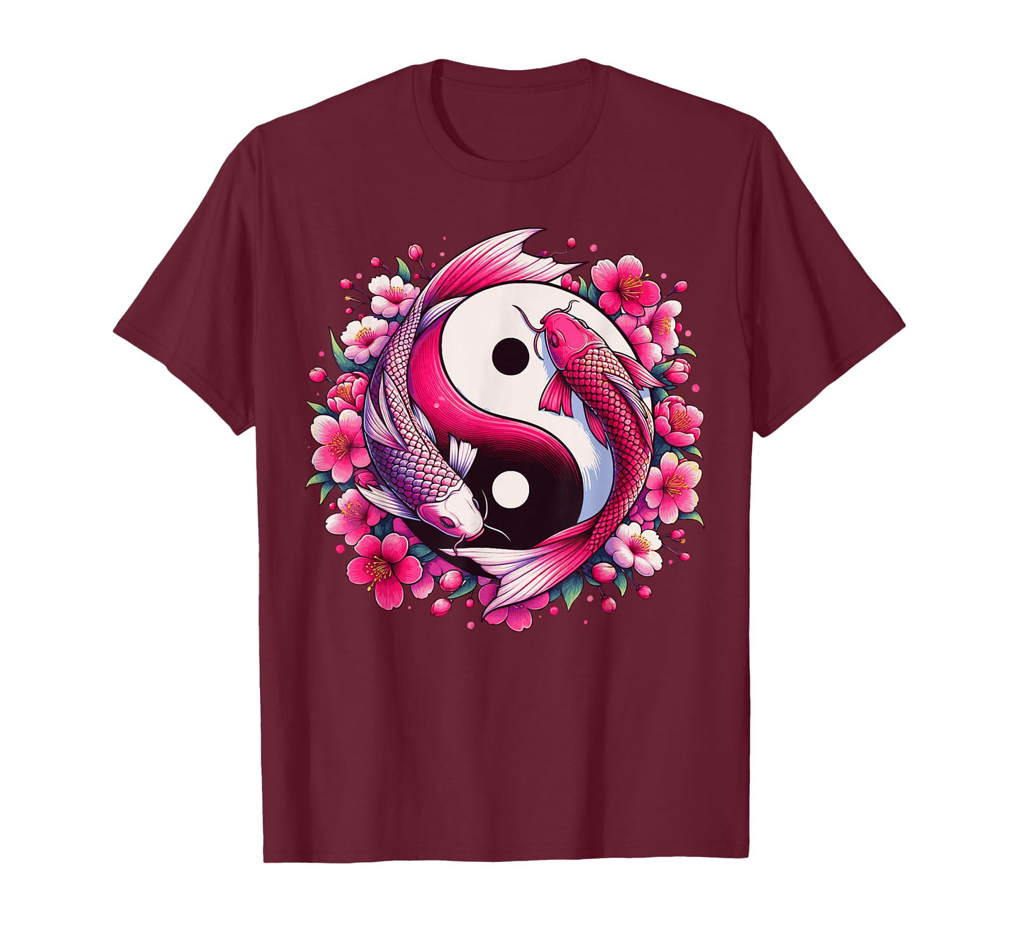 Koi Carp Fish Cherry Blossom Japanese Sakura Nishikigoi Fish T-Shirt