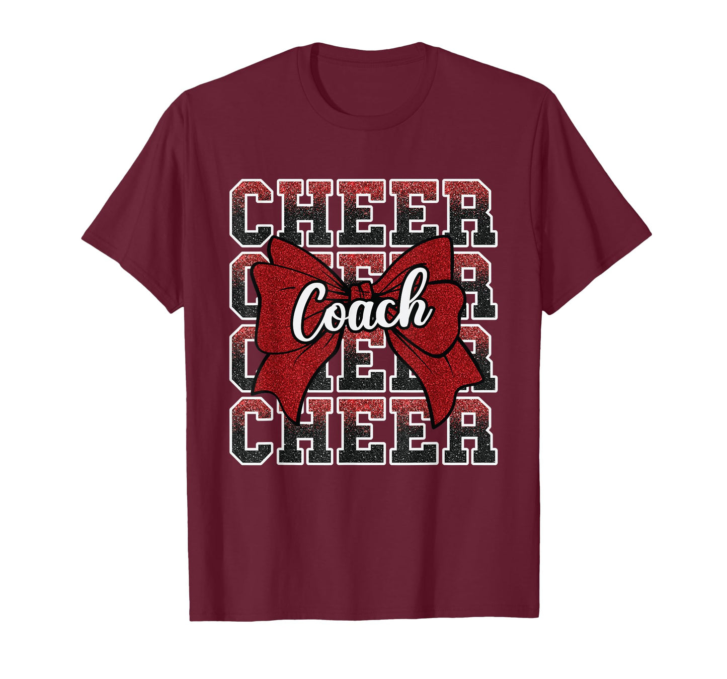 Red Funny Sport Loud Proud Cheer Coach Dad Father's Day T-Shirt