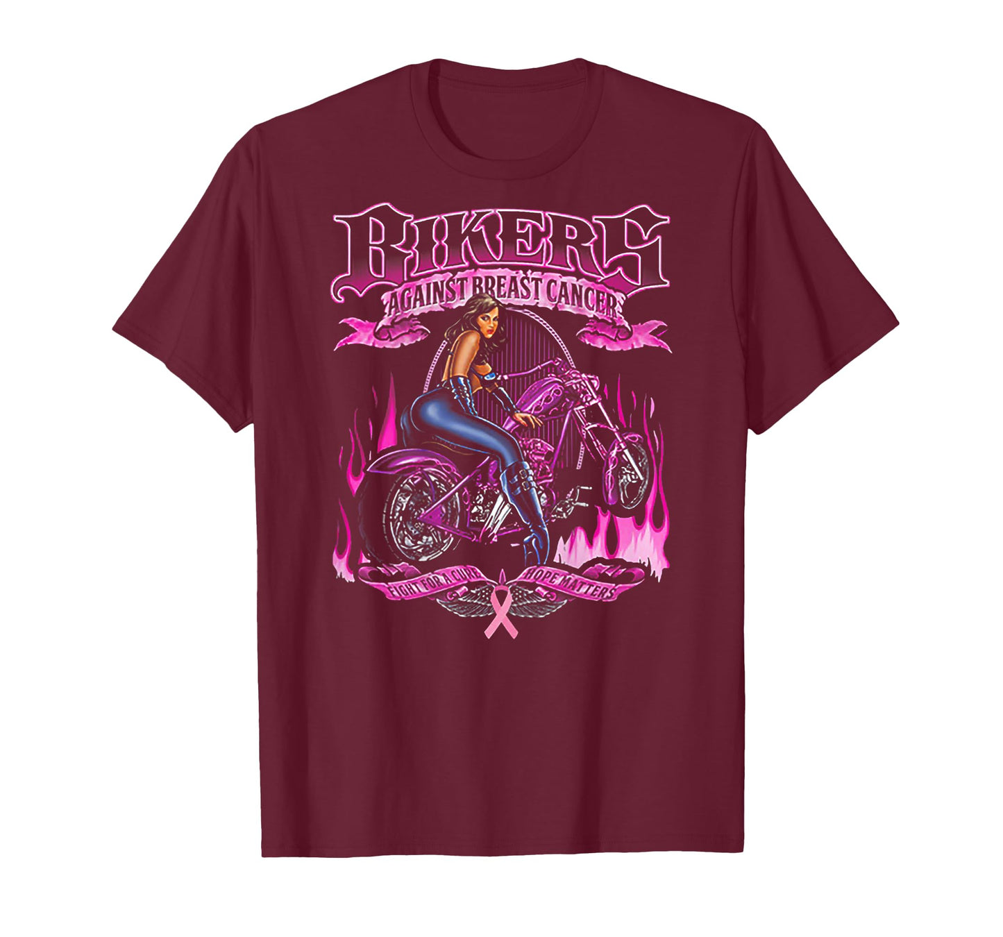 Bikers Against Breast Cancer Fight For A Cure Hope Matters T-Shirt