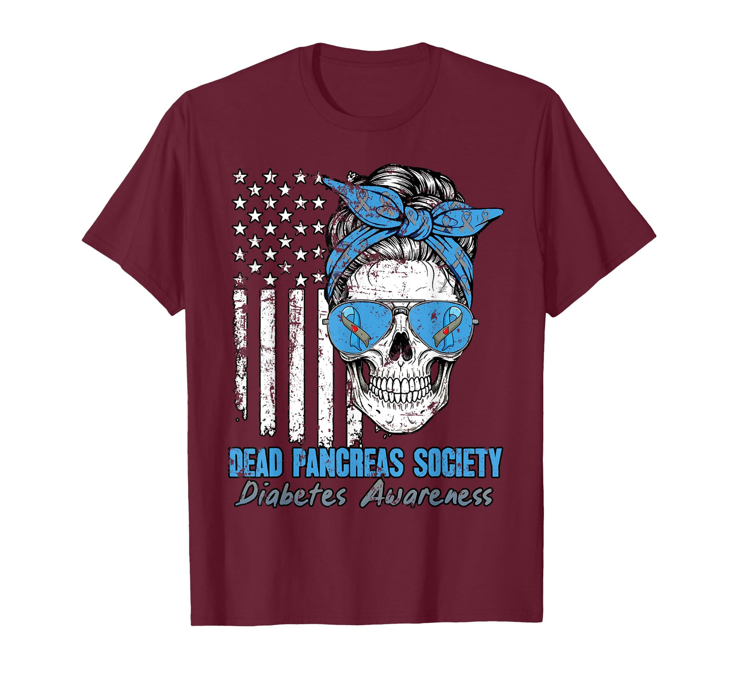 Dead Pancreas Society Halloween Sugarskull Bun Blue T-Shirt