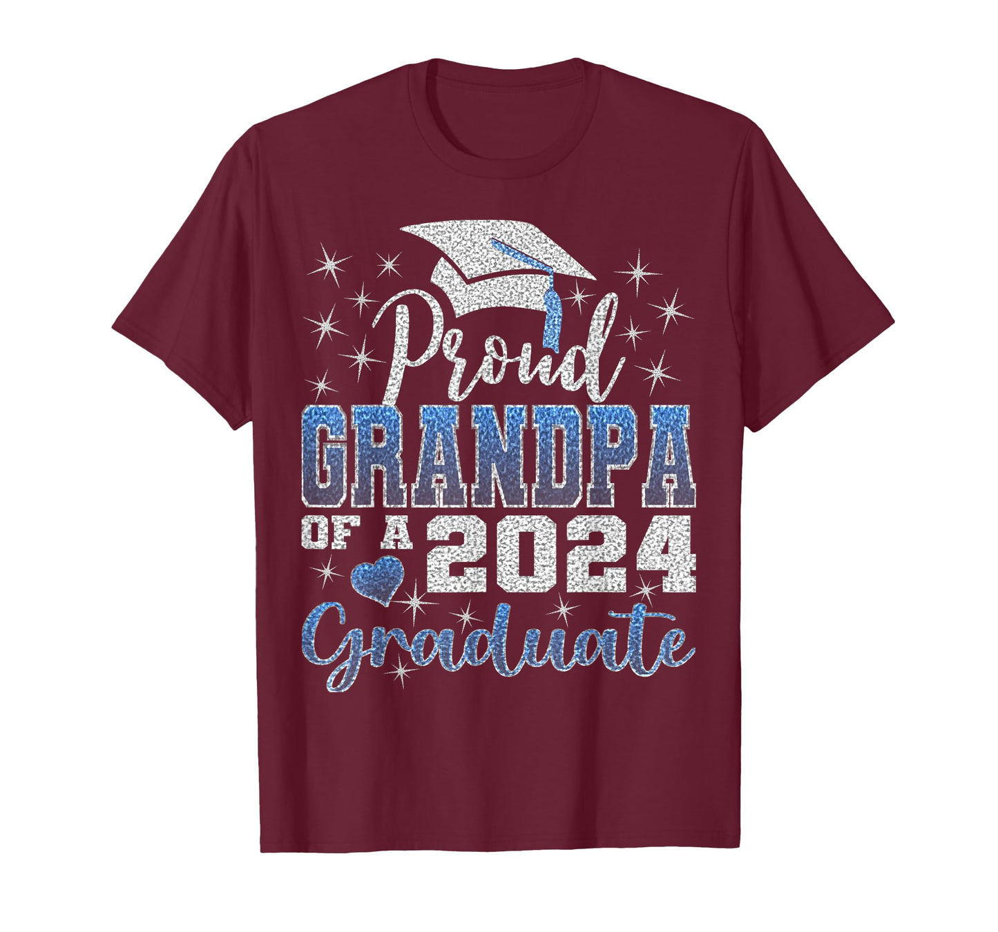 Super Proud Grandpa of 2024 Graduate Awesome Family College T-Shirt