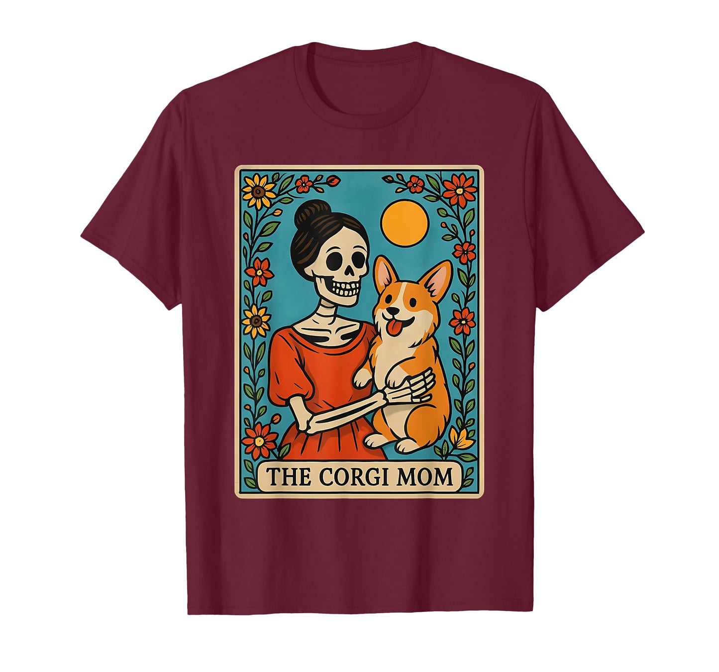 Retro Funny The Corgi Mom Skeleton Halloween Costume Mama T-Shirt
