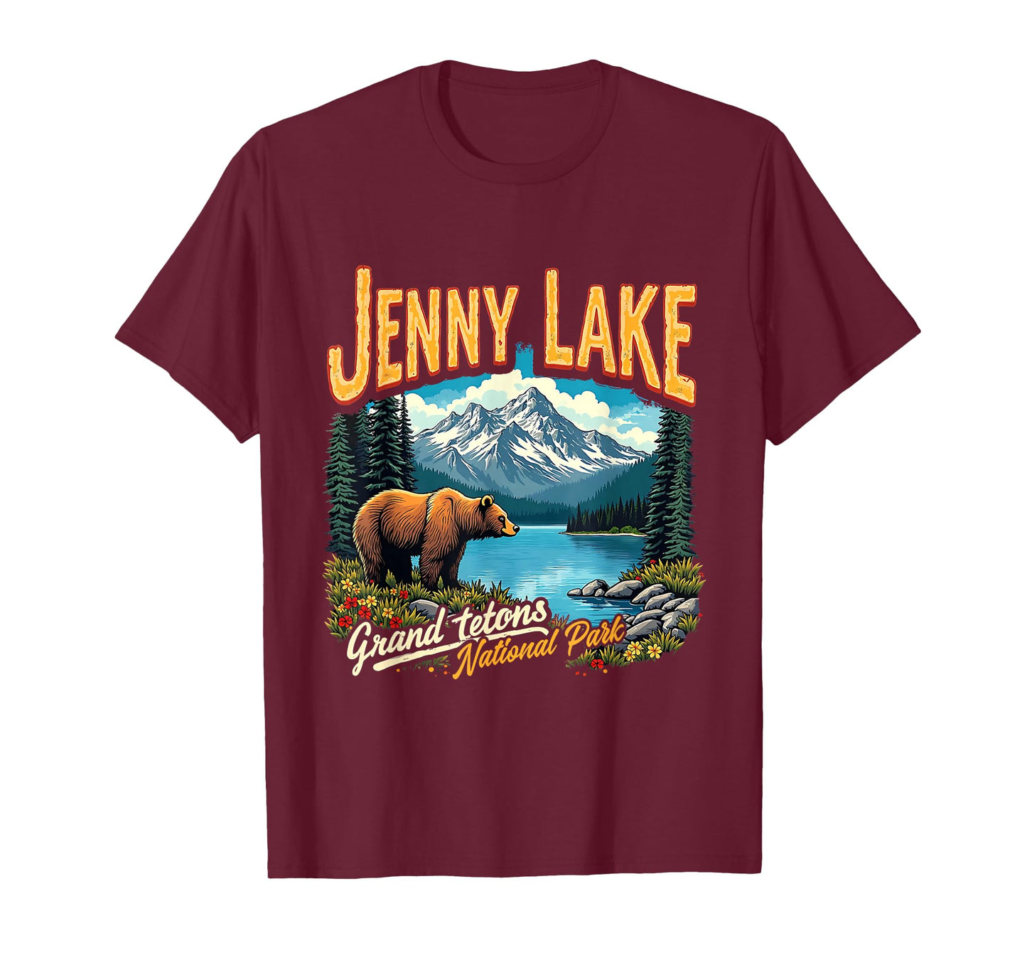 National Park Jenny Lake Vintage Trip Vacation Grand Tetons T-Shirt