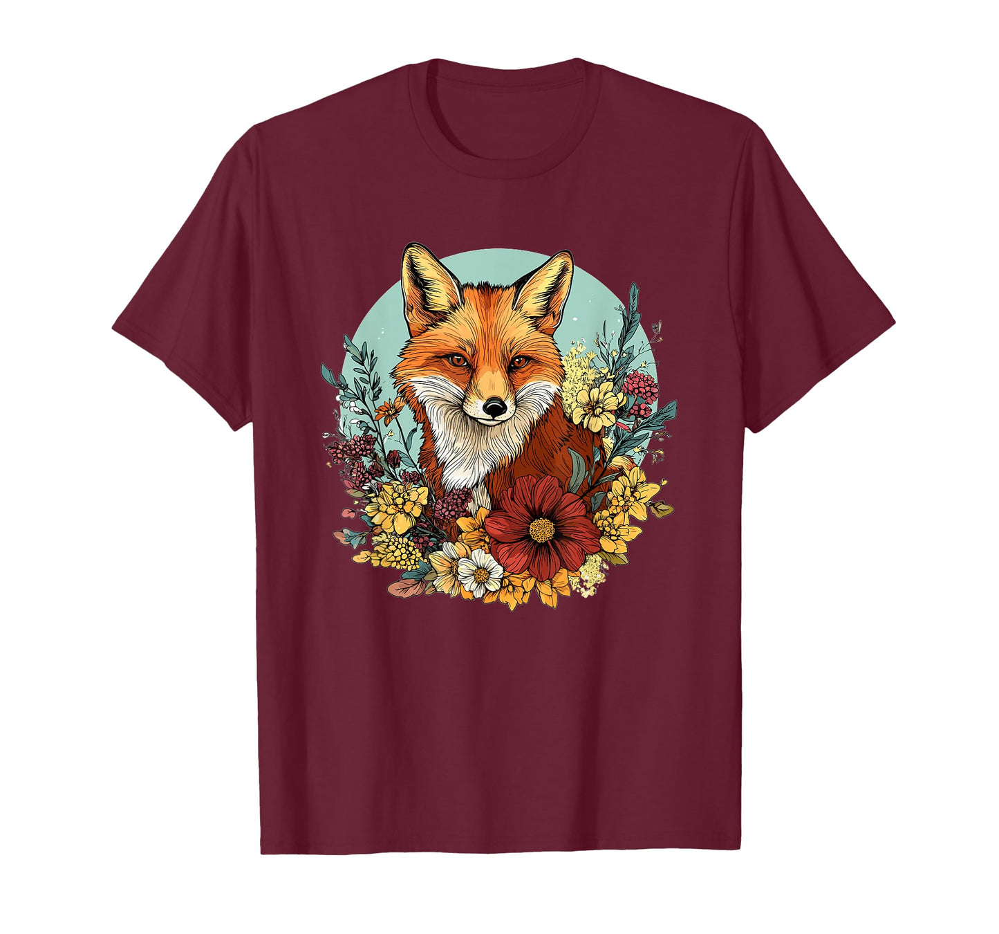 Fox Surrounded By Wildflowers Beautifully T-Shirt