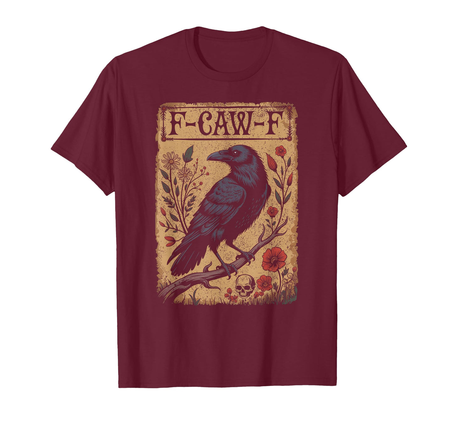 F-Caw-F Black Crow Funny Tee – Gothic Raven Halloween Art T-Shirt