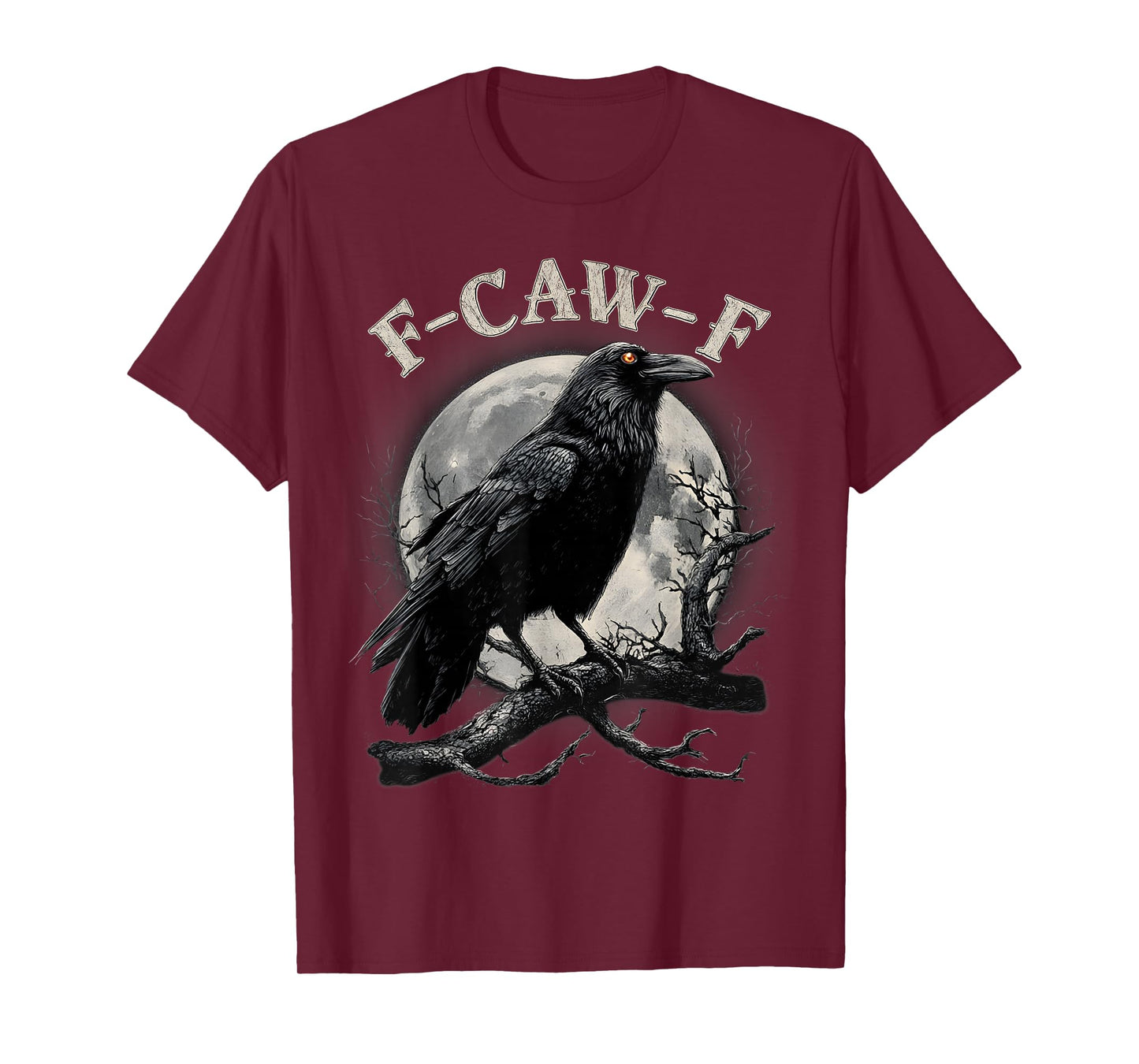 Black Crow, F-Caw-F Funny Black Bird Moon Gothic Adult Humor T-Shirt