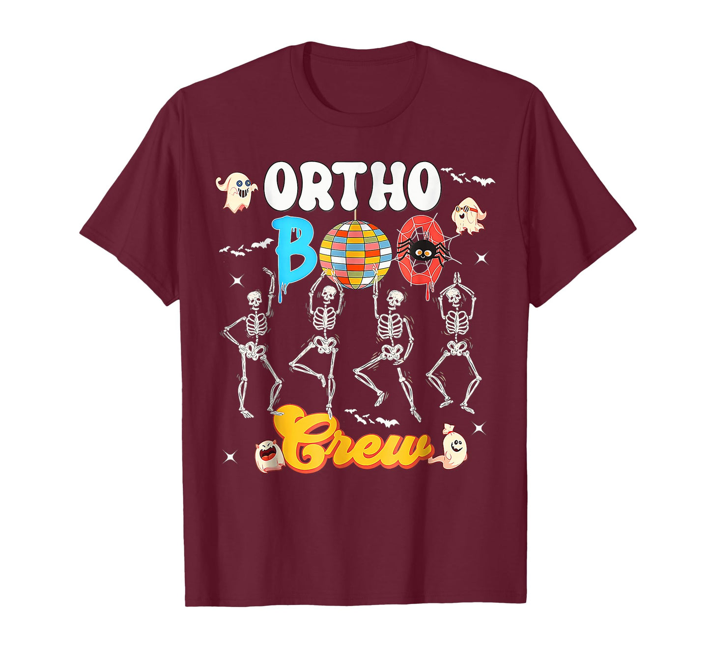 Ortho Orthopedic Halloween Boo Crew Skeleton Dancing Nurse T-Shirt
