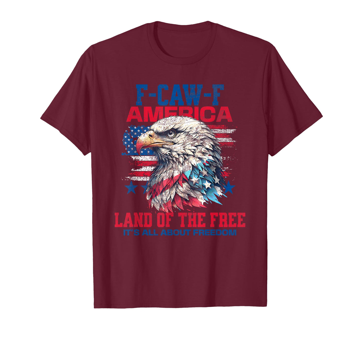 Cool Patriotic American Eagle F-CAW-F Meme Vintage Retro T-Shirt