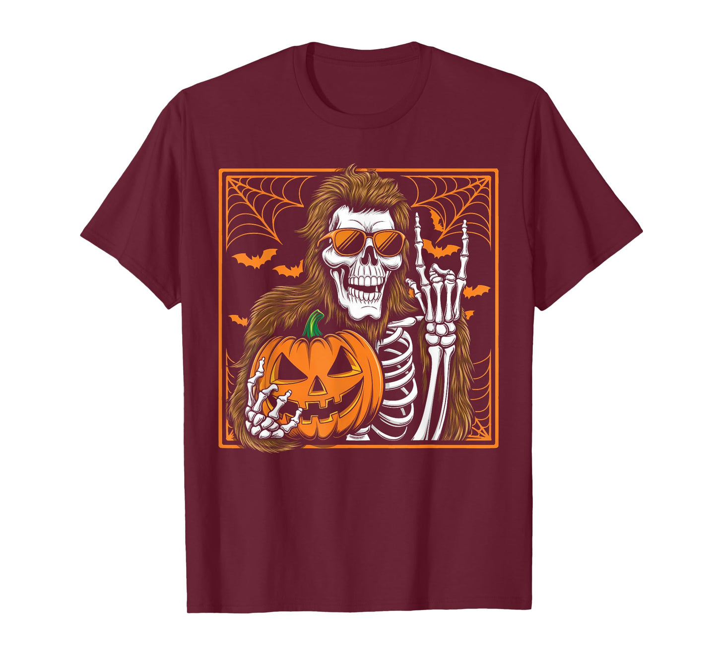Fun Spooky Bigfoot Jack O Lantern Skeleton Halloween Boys T-Shirt