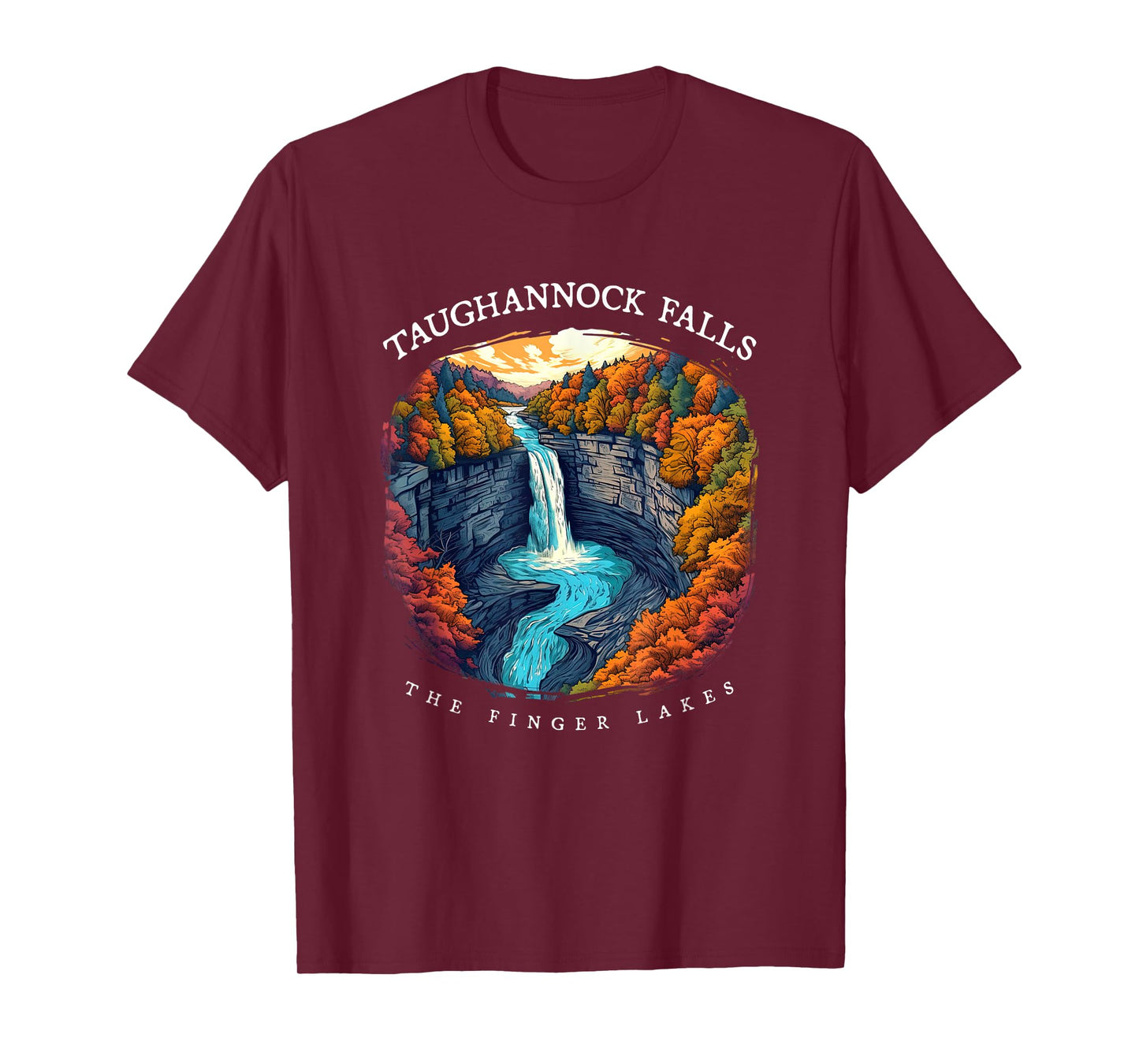 Taughannock Falls Finger Lakes Hiking Aerial Autumn View T-Shirt