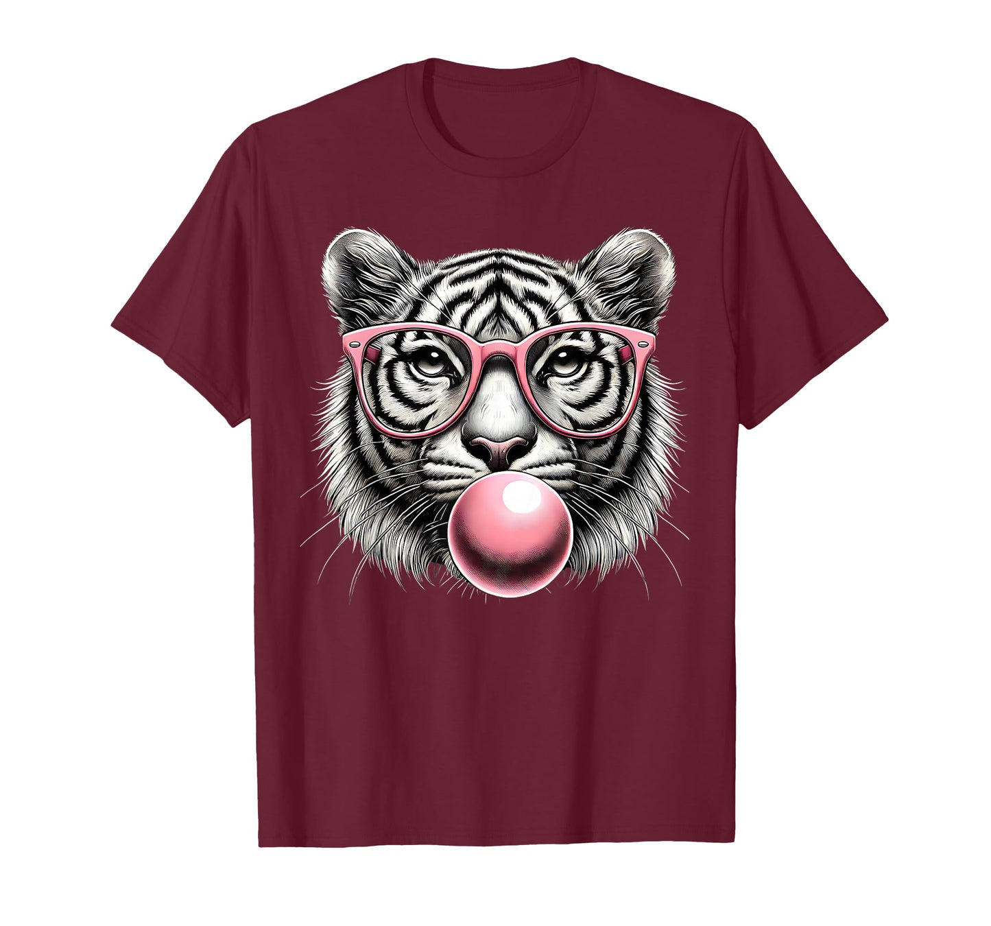 Tiger Women Tiger Face with Sunglasses Wild Animal Cute T-Shirt