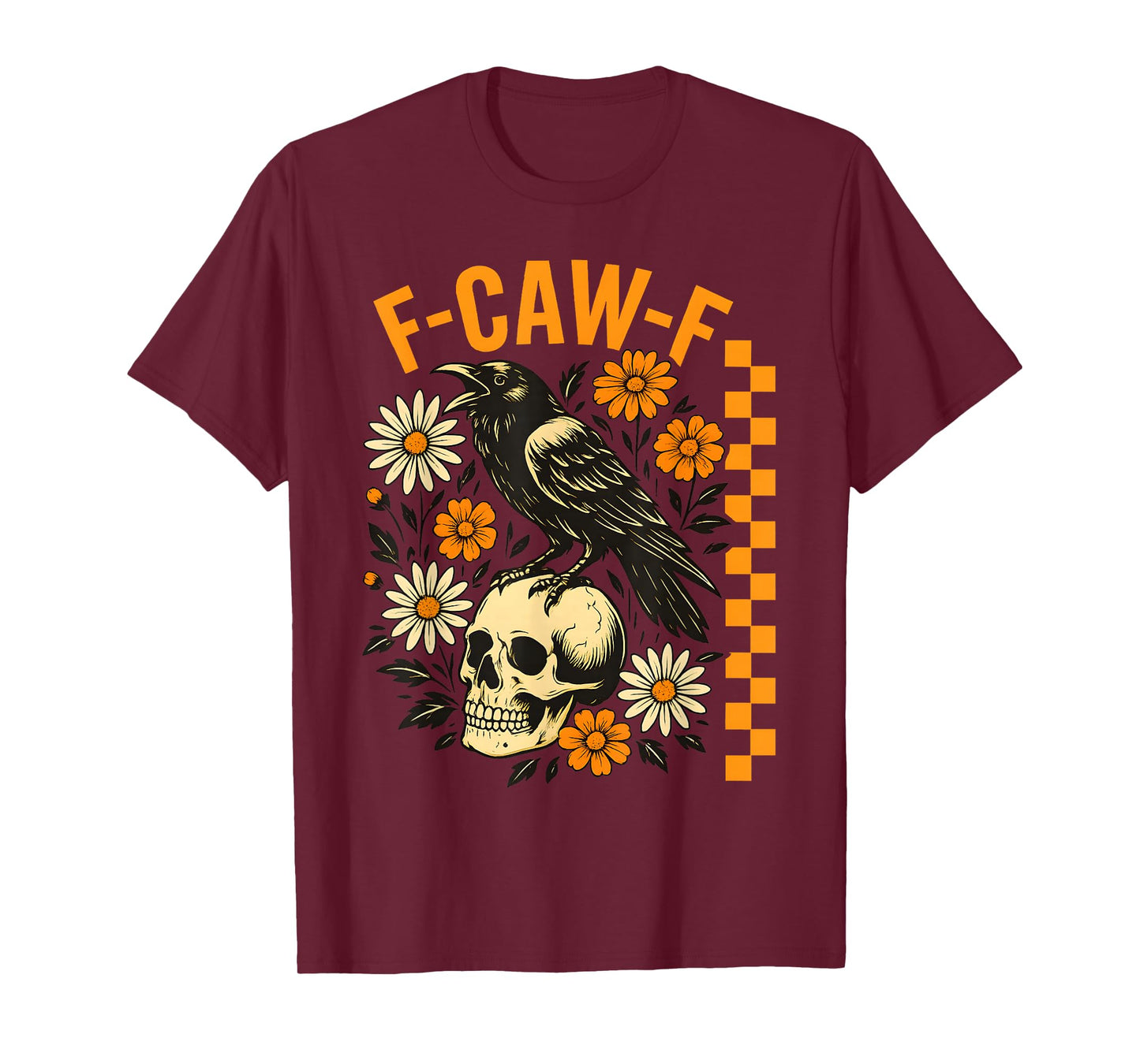 Black Crow F Caw F Funny Black Bird Gothic Halloween T-Shirt