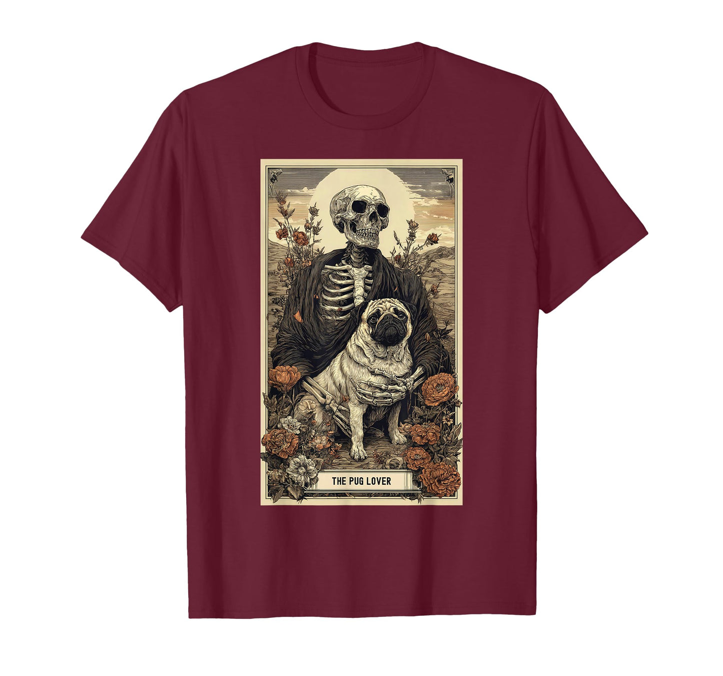 Pug Lover Tarot Card Dad Mom Easy Last Minute Halloween Idea T-Shirt