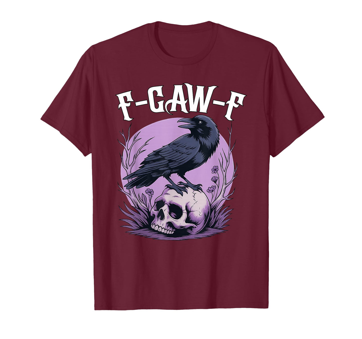 Black Crow, F-Caw-F Funny Haloween Black Bird Moon Gothic T-Shirt