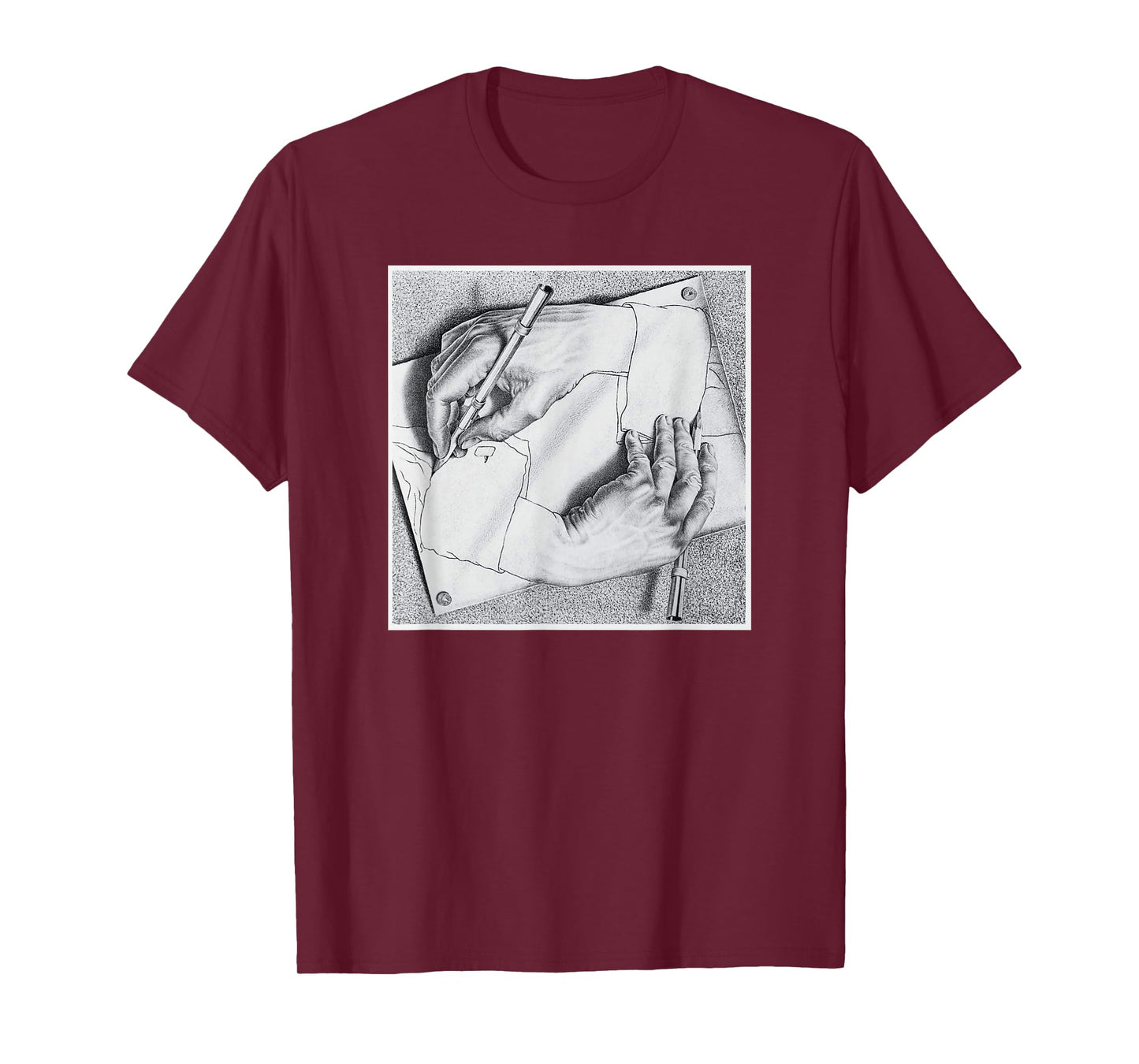 Drawing Hands Illusion Artwork T-Shirt