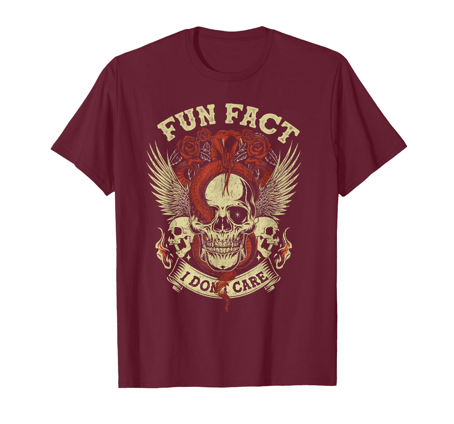 Fun Fact I Don't Care Funny Skeleton Saying Quote T-Shirt