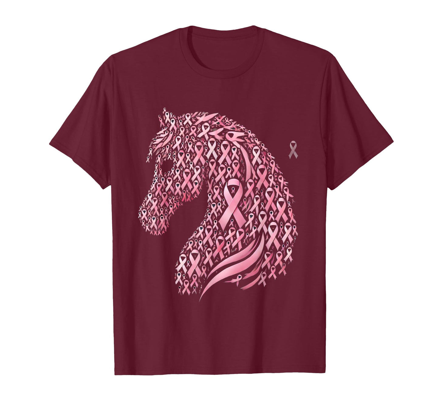 Horse Head Breast Cancer Awareness Pink Ribbon October T-Shirt