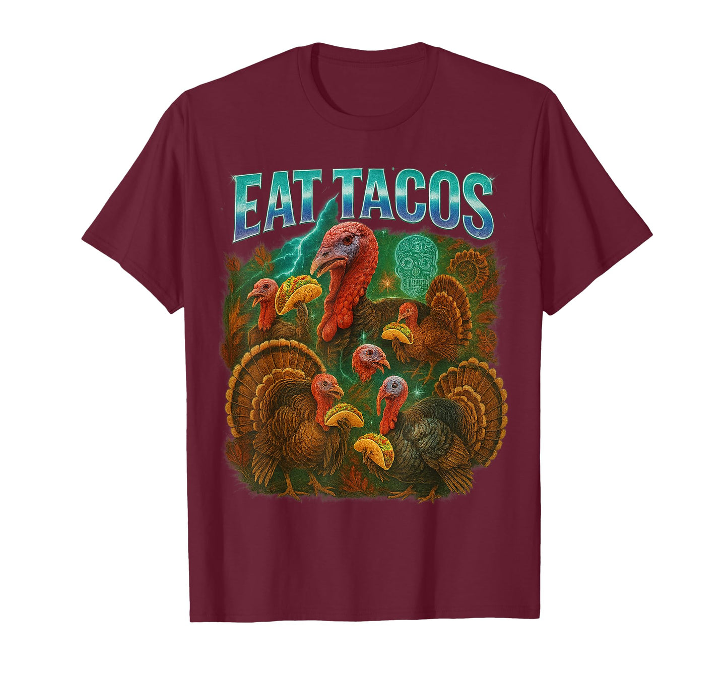 Eat Tacos Thanksgiving Retro 90s/2000s Hip Hop Tribute Style T-Shirt