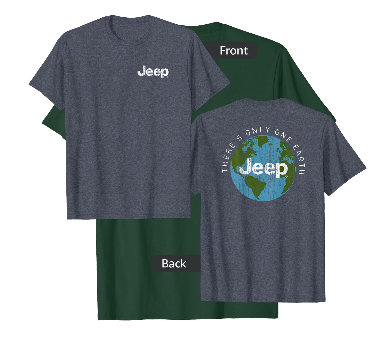 Jeep - There's Only One Earth (Front/Back Print) T-Shirt