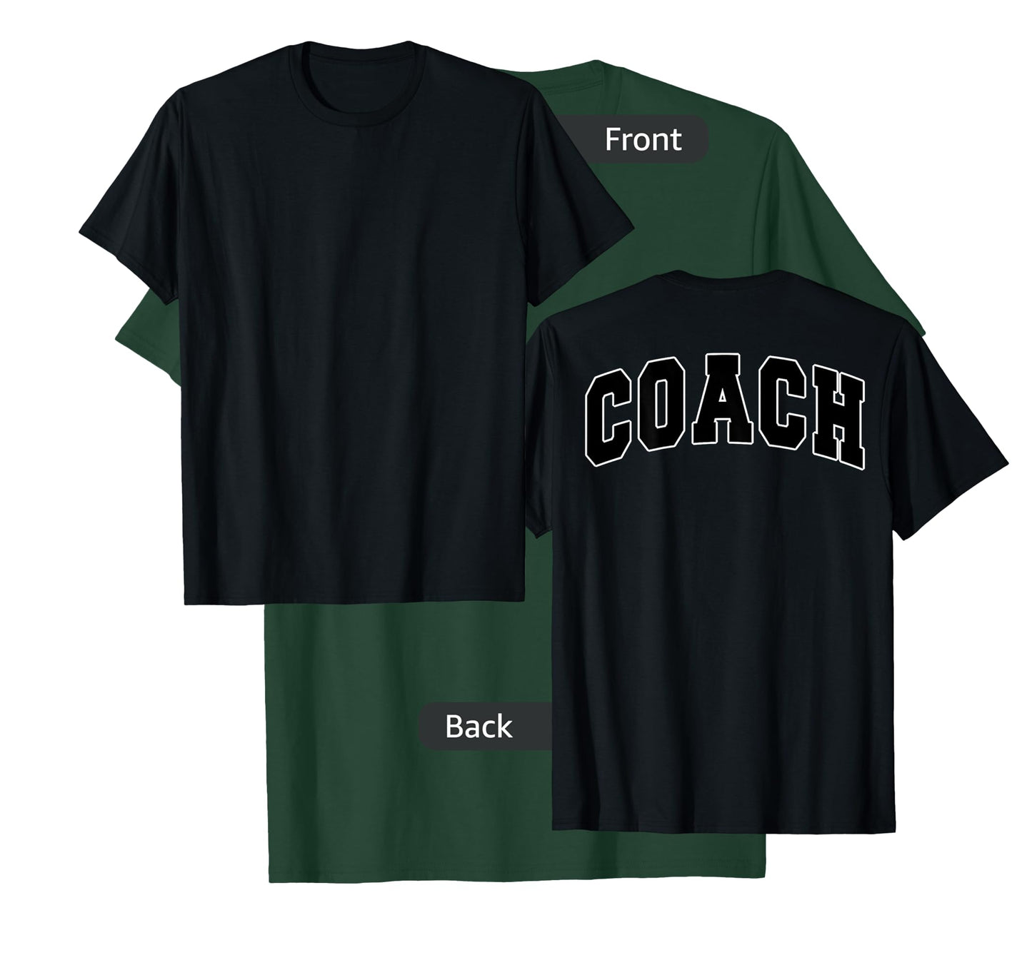 Coach Sports Trainer Vintage Varsity Team Black on the back T-Shirt