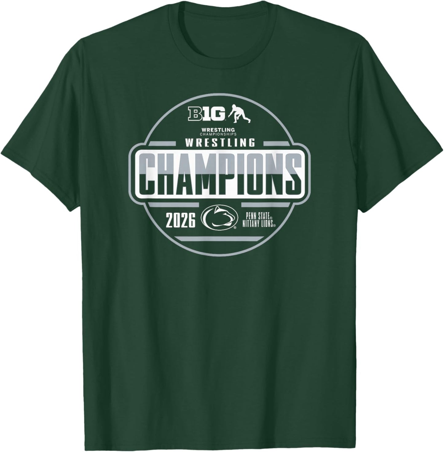 Penn State Nittany Lions Wrestling Big Ten Champs 2026 T-Shirt - T-Shirt | Forest