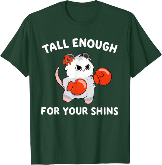 Tall Enough for Your Shins Funny Boxing Cat T-Shirt - T-Shirt | Forest