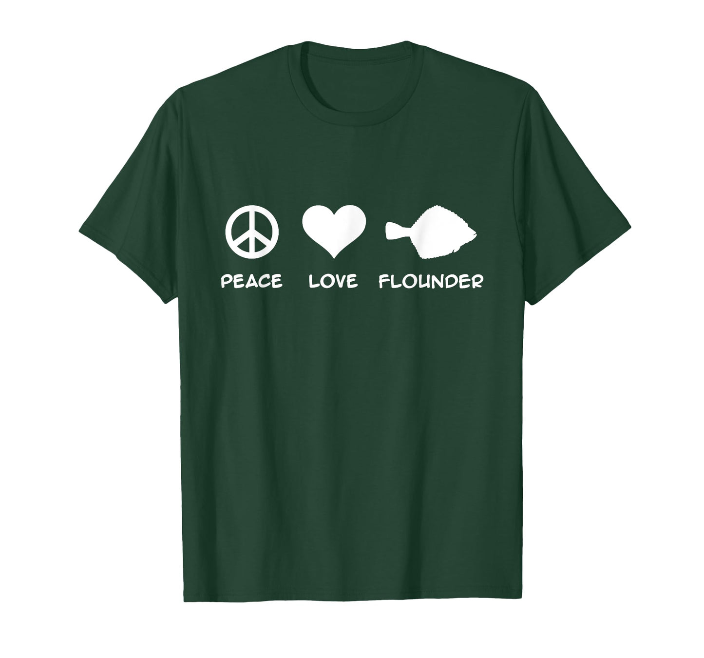 Peace Love Flounder Fishing T-Shirt