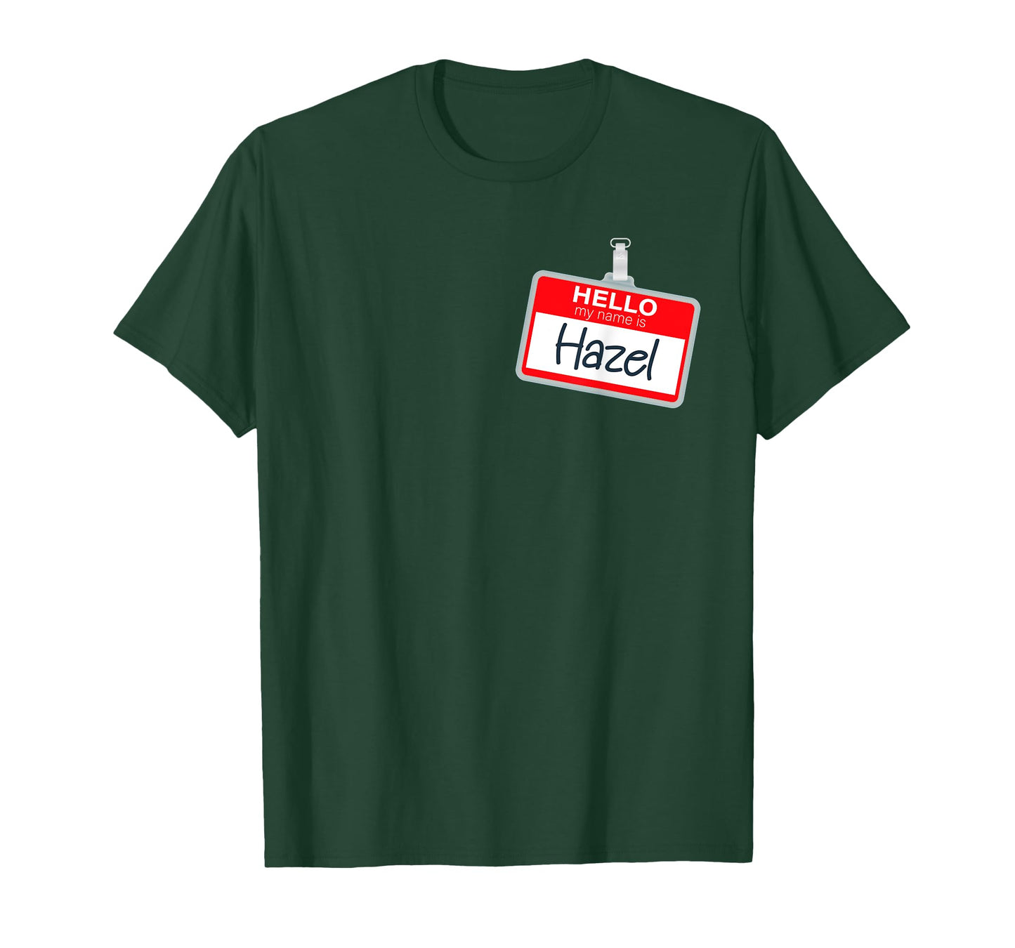 Hello My Name Is Hazel Lazy Halloween Costume Name Tag T-Shirt