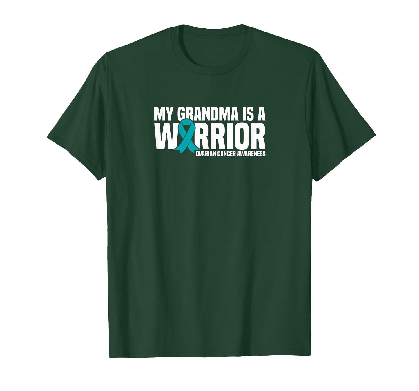 My Grandma is a Warrior Teal Ribbon Ovarian Cancer Awareness T-Shirt