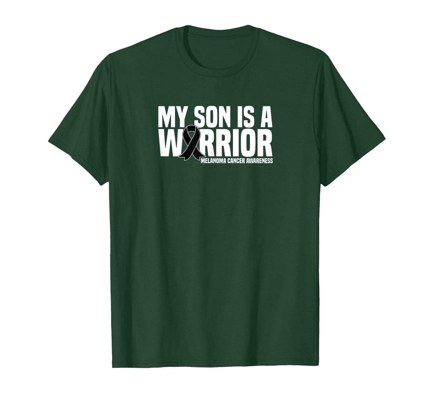 My Son is a Warrior Black Ribbon Melanoma Cancer Awareness T-Shirt