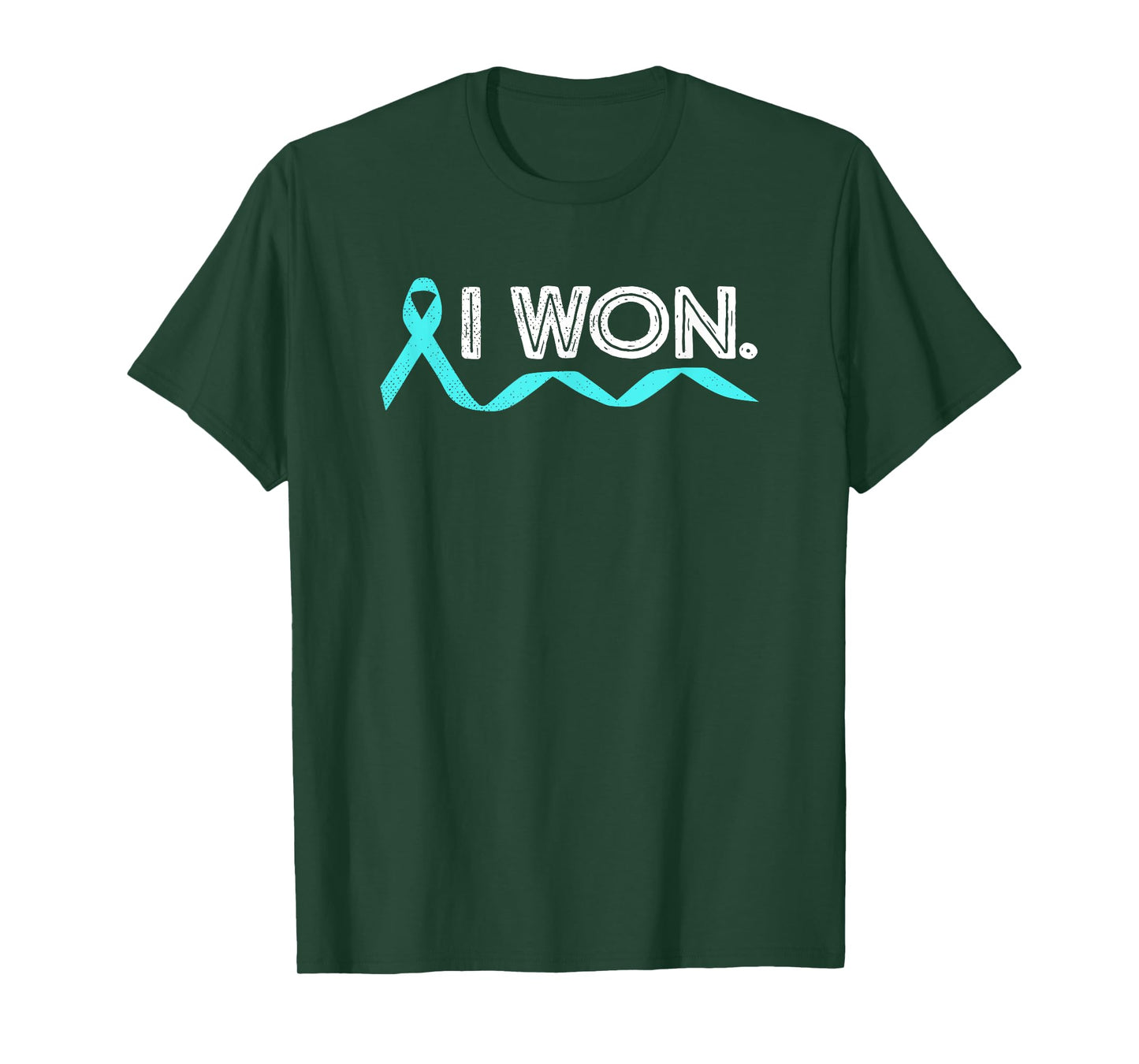 Ovarian Cancer I Won Teal Ribbon Awareness Warrior Survivor T-Shirt