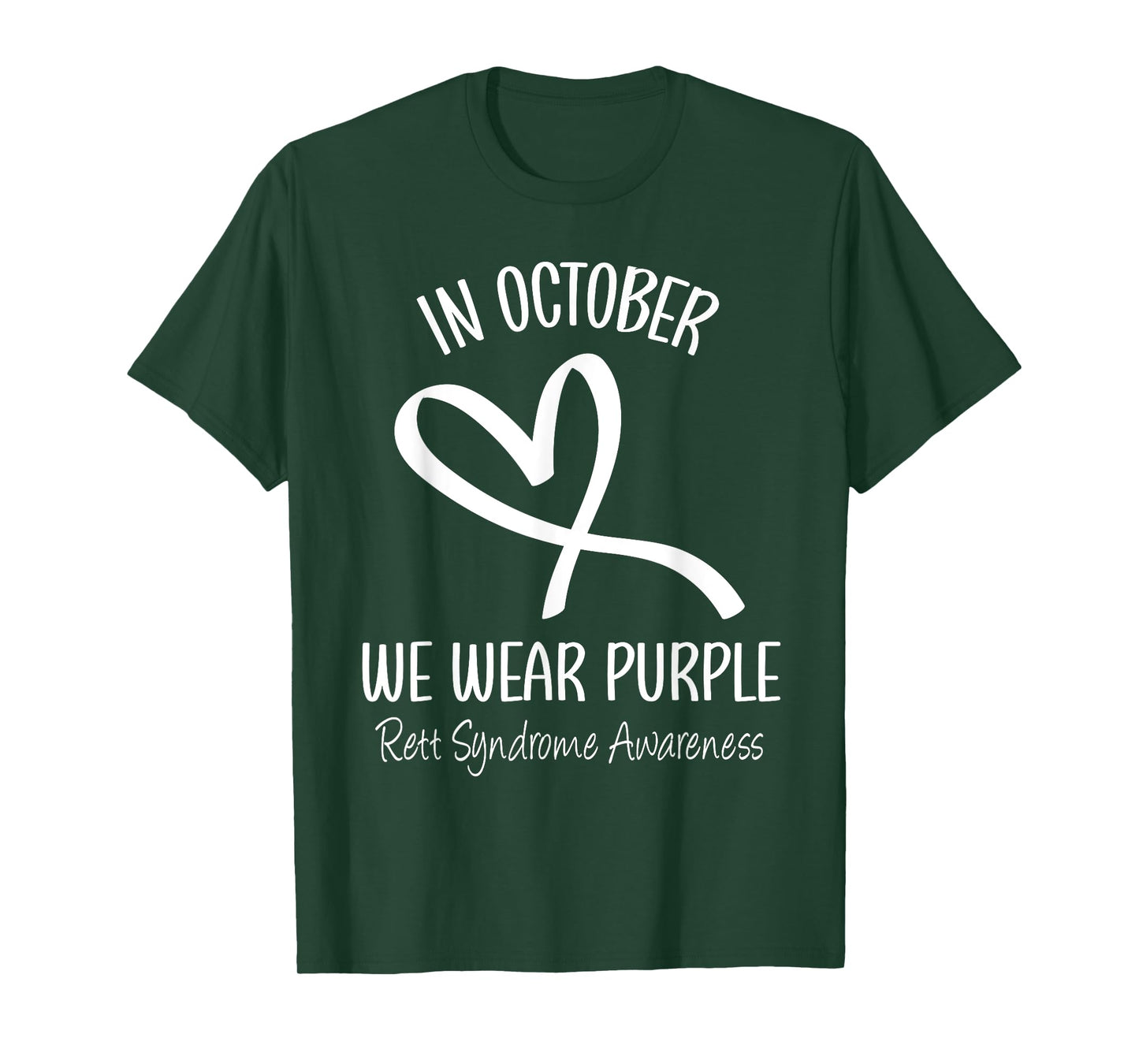 Heart In October We Wear Purple Rett Syndrome Awareness T-Shirt