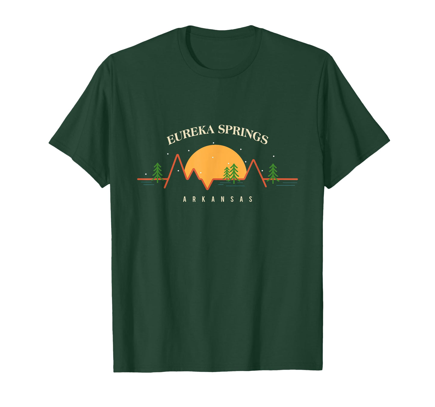 Minimal Sunset Mountains Pine Tree Eureka Springs Arkansas T-Shirt