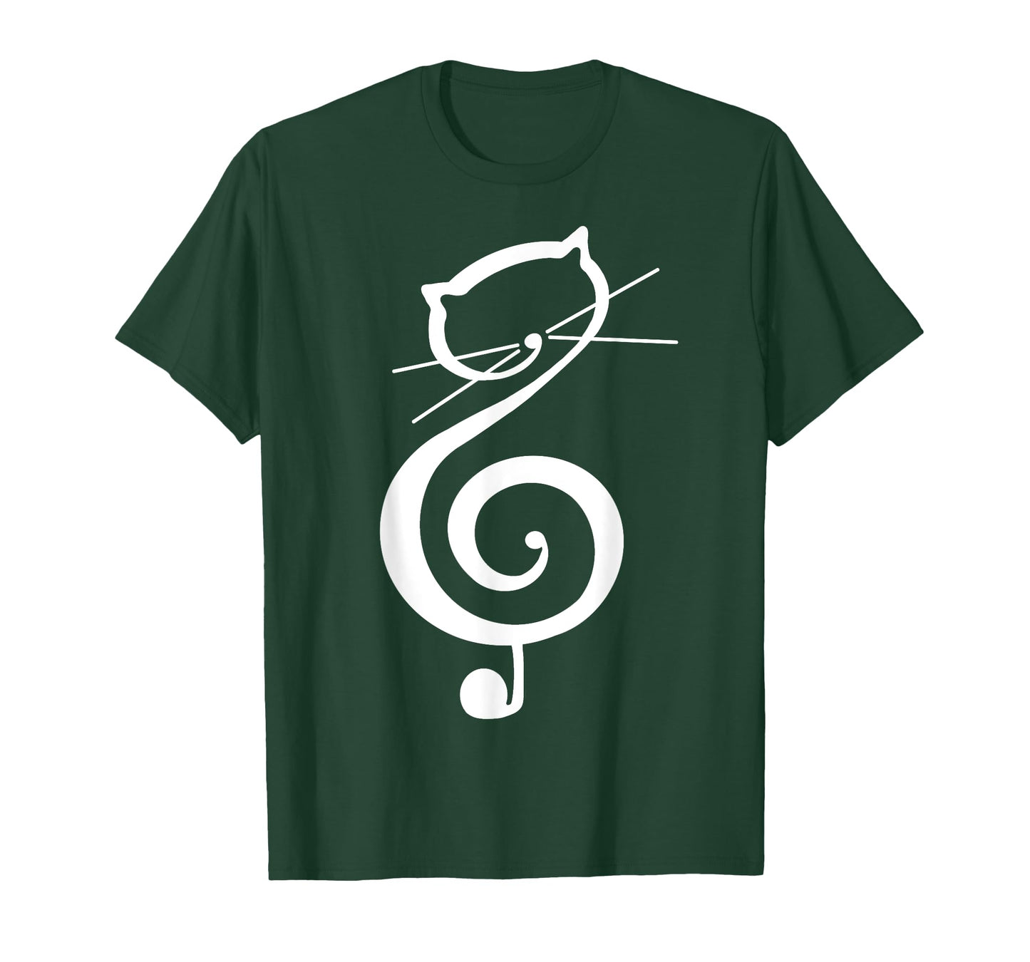 Cat Kitty Treble Music Clef Funny Cat Music Notes Women Men T-Shirt