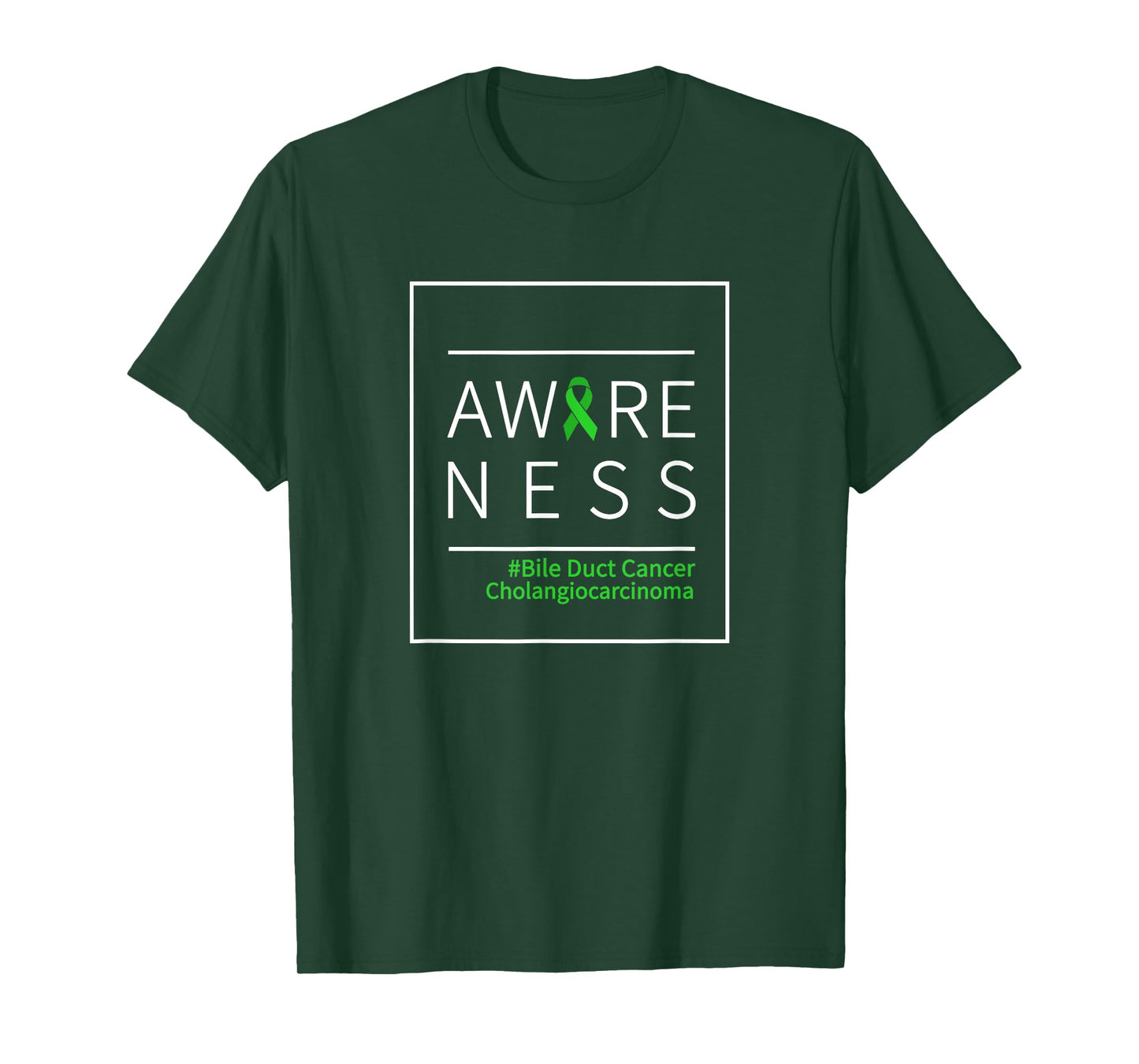 Bile Duct Cancer Awareness Cholangiocarcinoma Green Ribbon T-Shirt