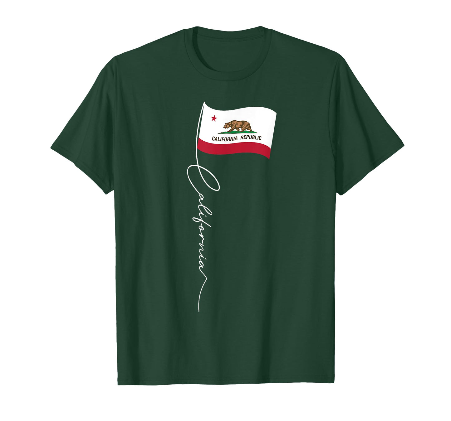 California Signature Flag Pole - Elegant Californian Flag T-Shirt